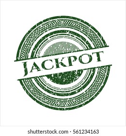 Green Jackpot distressed rubber grunge seal