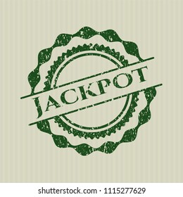 Green Jackpot grunge stamp
