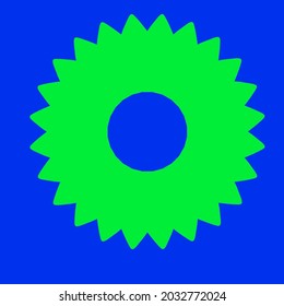 a green jagged circle ornament