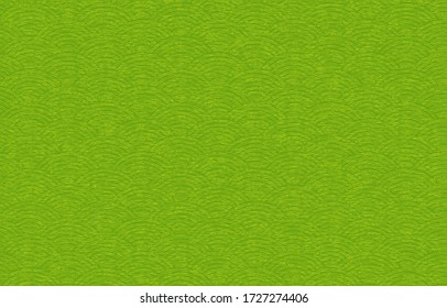 Green Japanese paper and Japanese pattern: shark komon