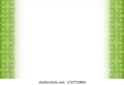 Green Japanese pattern frame: corner connection