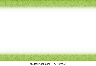 Green Japanese pattern frame: hemp leaf