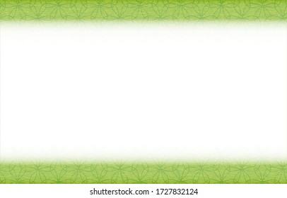 Green Japanese pattern frame: Hemp leaves with different rings