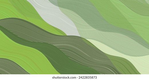 Green Japanese Pattern Wave Background