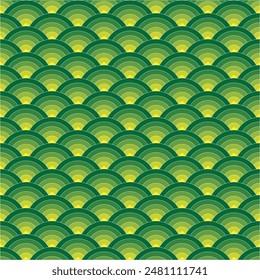 textura de patrón de onda japonesa verde 