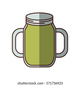 green jar jam delicious juicy handle shadow vector ilustration eps 10