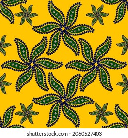 green jasmine flower vector seamless pattern