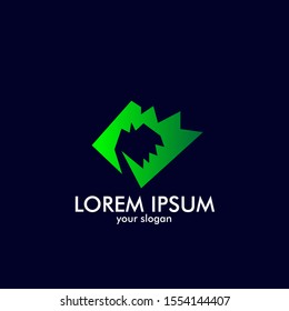 green jaw monster logo icon for esport logo company