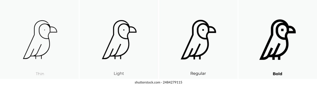 green jay icon. Thin, Light Regular And Bold style design isolated on white background