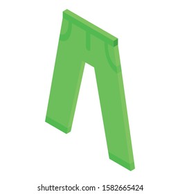 Green jeans icon. Isometric of green jeans vector icon for web design isolated on white background