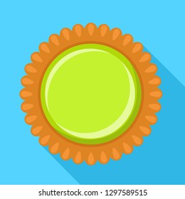 Green jelly biscuit icon. Flat illustration of green jelly biscuit vector icon for web design