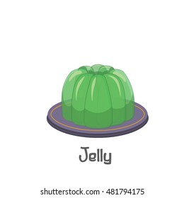 Green jelly pudding