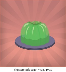 Green jelly pudding in Shine style background