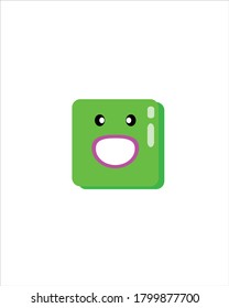 Green jelly shaped box illustration design