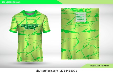 Ilustración vectorial verde del jersey con una Plantilla en blanco de la camiseta del algodón para la impresión del diseño de la moda de la ropa