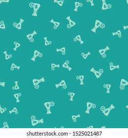 Green Jewish money bag with star of david and coin icon isolated seamless pattern on green background. Currency symbol.  Vector Illustration