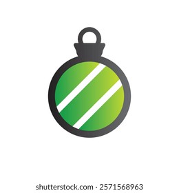 Green Jingle Bell Vector – Festive Christmas Decoration Illustration for Holiday Designs and Celebrations