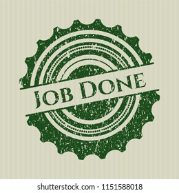 Green Job Done grunge seal