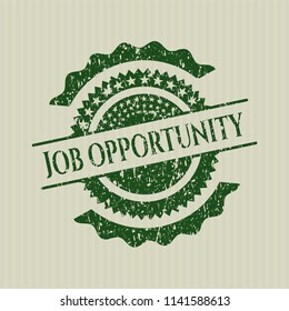 Green Job Opportunity rubber grunge stamp