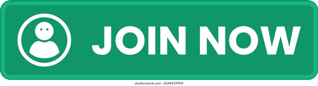 Green Join Now button with user icon, suitable for registration forms, call-to-action pages, or app onboarding.