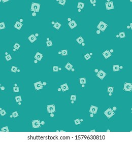 Green Joystick for arcade machine icon isolated seamless pattern on green background. Joystick gamepad.  Vector Illustration