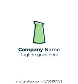 green jug logo design icon vector illustration simple line