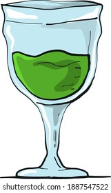 Green juice in a glass ,illustration,vector on white background