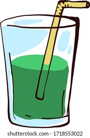Green juice, illustration, vector on white background