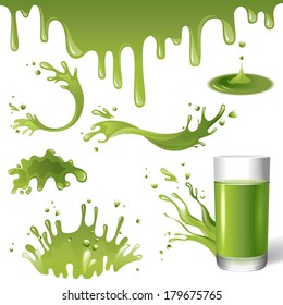 green juice splashes 