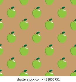 Green juicy ripe apples pattern