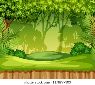 Green Jungle Landscape Illustration Stock Vector (Royalty Free ...