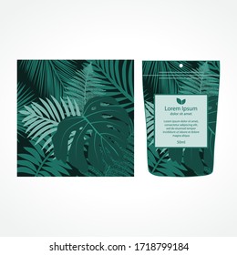 green jungle tree branches, vector packaging design