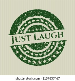 Green Just Laugh distress rubber grunge stamp