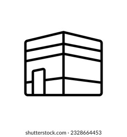 Green Kaaba Outline Icon Vector Illustration