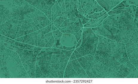 Green Kampala map, Uganda, detailed municipality map. skyline panorama. Decorative graphic tourist map of Kampala territory. Royalty free vector illustration.