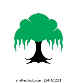 Green kapok tree design, Vector illustration on white background