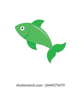 green katila fish on white background