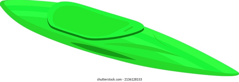 Green kayak, illustration, vector on a white background.