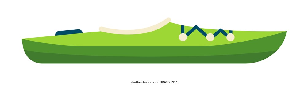 Green kayak light boat for sports and tourism vector on white