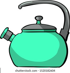 Caldera verde, ilustración, vector sobre fondo blanco.