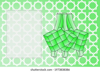 Green ketupat and background with eps view