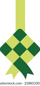 Green Ketupat Decoration for Islamic Events Ramadan and Eid