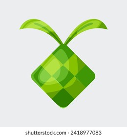 Green ketupat.Ied mubarak food Ketupat food. Ramadan food. Indonesian food