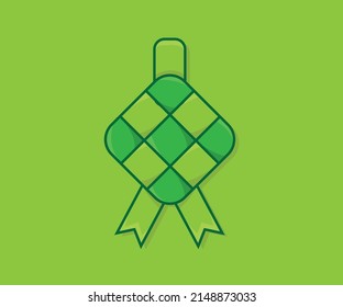 green ketupat theme illustration design