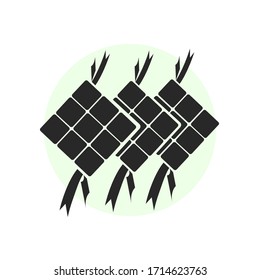 Green Ketupat vector illustration for ramadan and eid mubarak. Ketupat icon template