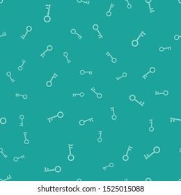 Green Key icon isolated seamless pattern on green background.  Vector Illustration