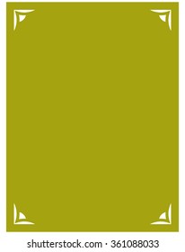 Green khaki border frame deco vector art simple line corner