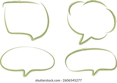green khaki color pattern decorative doodle speech bubbles