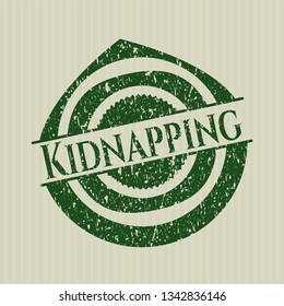Green Kidnapping distressed rubber stamp with grunge texture