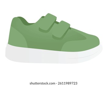 Green   kids shoe. vector illustration